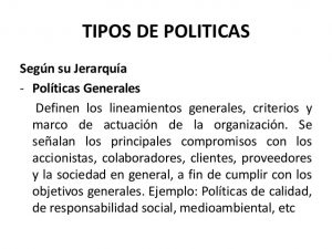 Ejemplos Políticas de una empresa